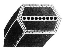 Correa de transmisión hexagonal