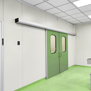 puertas correderas / de aluminio / para salas blancas / vidriadas