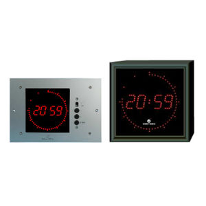 reloj digital / de pared / LED / de 4 dígitos