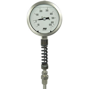 termómetro de expansión de gas de bulbo / analógico / de inserción / de acero inoxidable