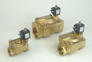 válvula de membrana / accionada por solenoide / con control neumático / de latón