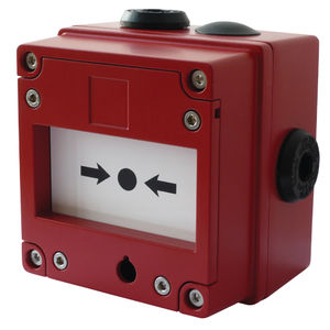 pulsador de alarma manual de seguridad intrínseca: caja bajo cristal para romper