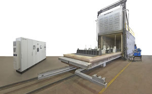 horno de solera móvil / tratamiento térmico / eléctrico / con circulación de aire