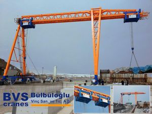 pórtico portátil / en riel / para obra de elementos prefabricados / monorriel
