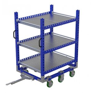 carretilla de transporte / de metal / con estantes / de seis ruedas