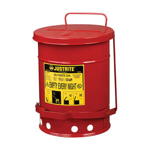 contenedor de residuos de acero galvanizado / para basura peligrosa / para aceite usado / con tapa redonda