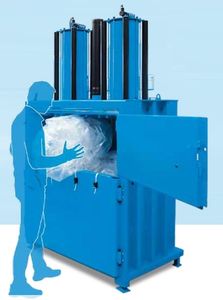 prensa de balas vertical / de carga frontal / para cajas de cartón / para papel