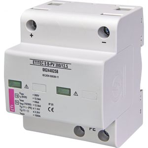 protector de sobretensión de tipo 1 / 2 polos / en riel DIN / para instalación fotovoltaica