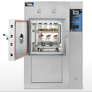 esterilizador de laboratorio / de vapor / de doble puerta pass-through / vertical