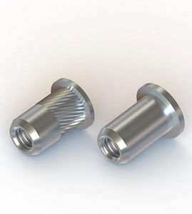 tuerca remachable / moleteada / cilíndrica / de acero inoxidable