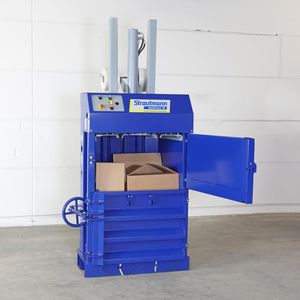 prensa de balas vertical / de carga frontal / para cajas de cartón / para residuos
