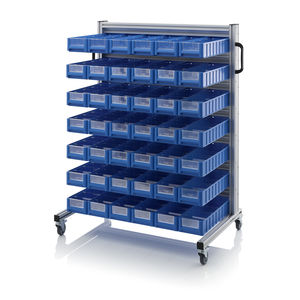 carretilla de almacenamiento / aluminio / con estantes / porta-cubetas