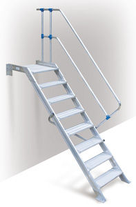 escalera recta / de aluminio / para edificio prefabricado