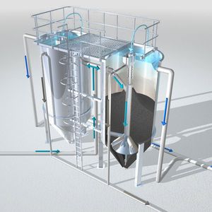 unidad de microfiltración de carbón activado / para el tratamiento de aguas crudas / con lavado a contracorriente