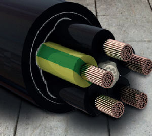cable eléctrico de alimentación / con funda de caucho / para enrollador