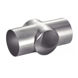 racor soldable / en cruz / hidráulico / de acero inoxidable