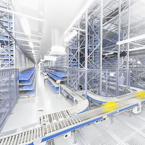 sistema de estanterías con paleta / para cajas / dinámico / automatizado