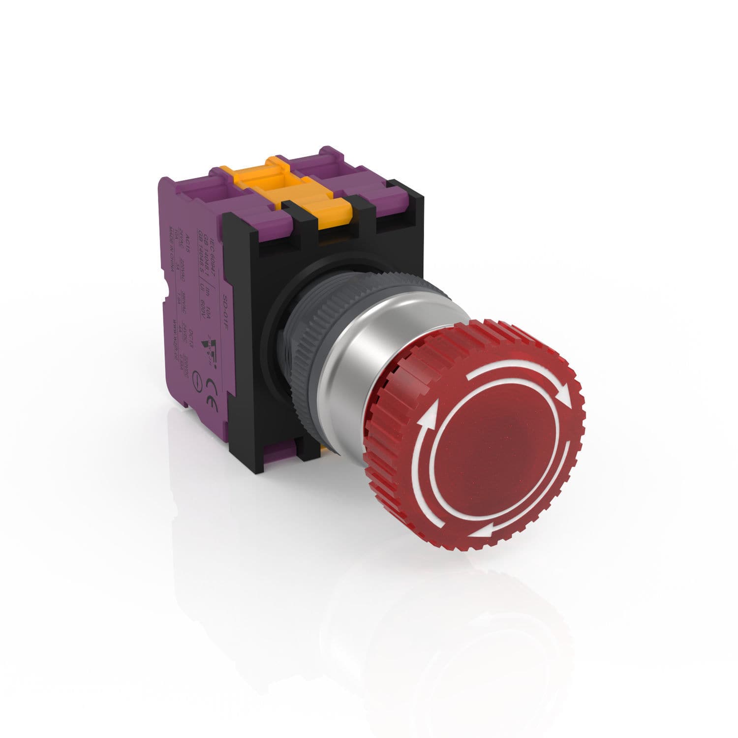 Botón Pulsador De Riel DIN 2NO 2NC AC230V - Para Contactores, Arrancadores Magnéticos, Control Eléctrico Industrial