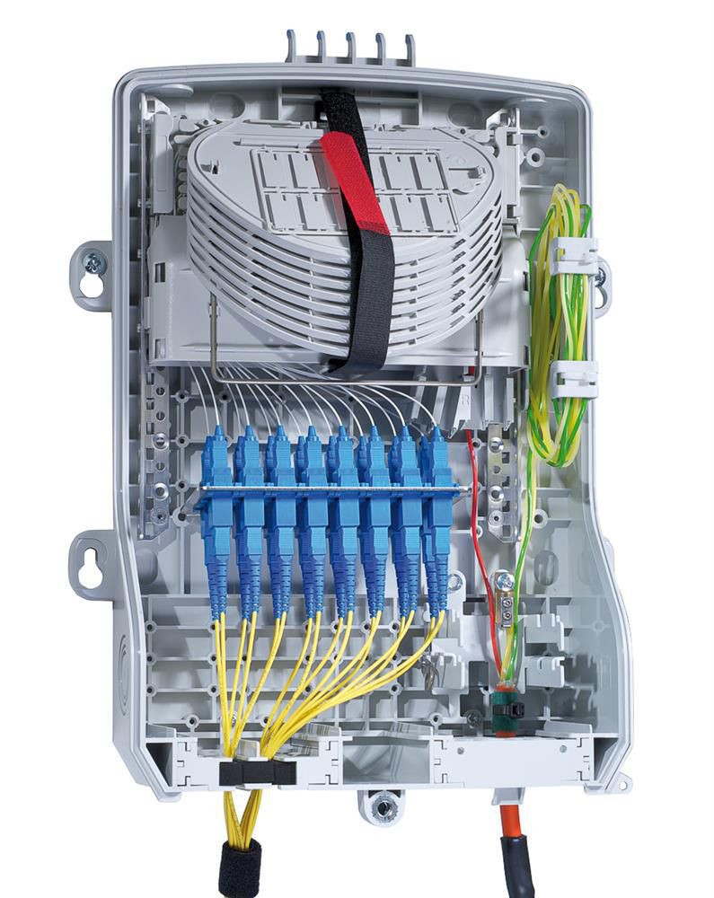 Caja para fibra óptica - BUDI-1S-TB-16-S2-48-E-S - COMMSCOPE - de pared