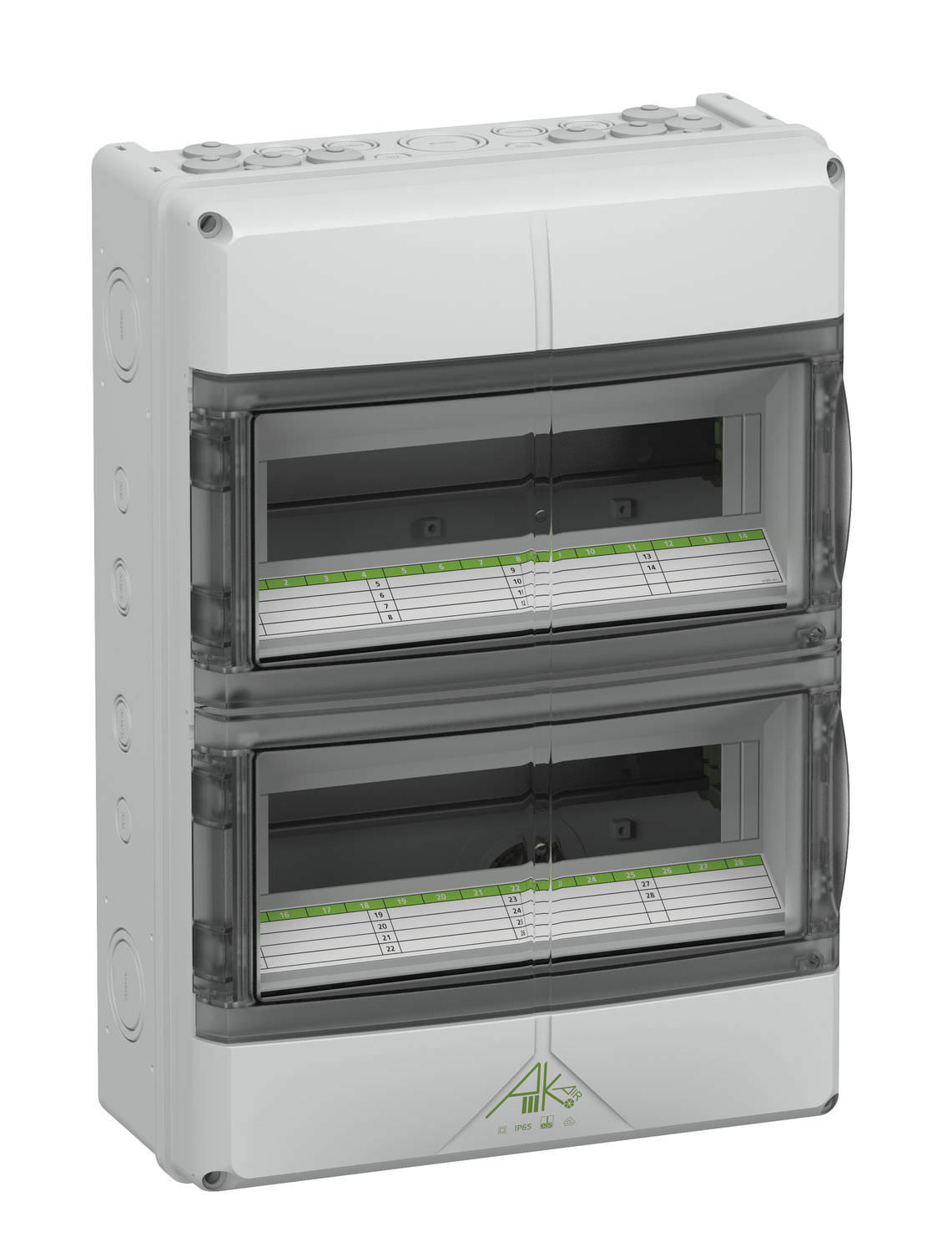 Caja eléctrica modular / de policarbonato / para rack para distribución