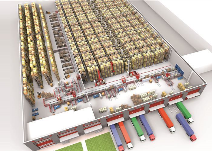Sistema de estanterías depósito de almacenamiento / para cajas
