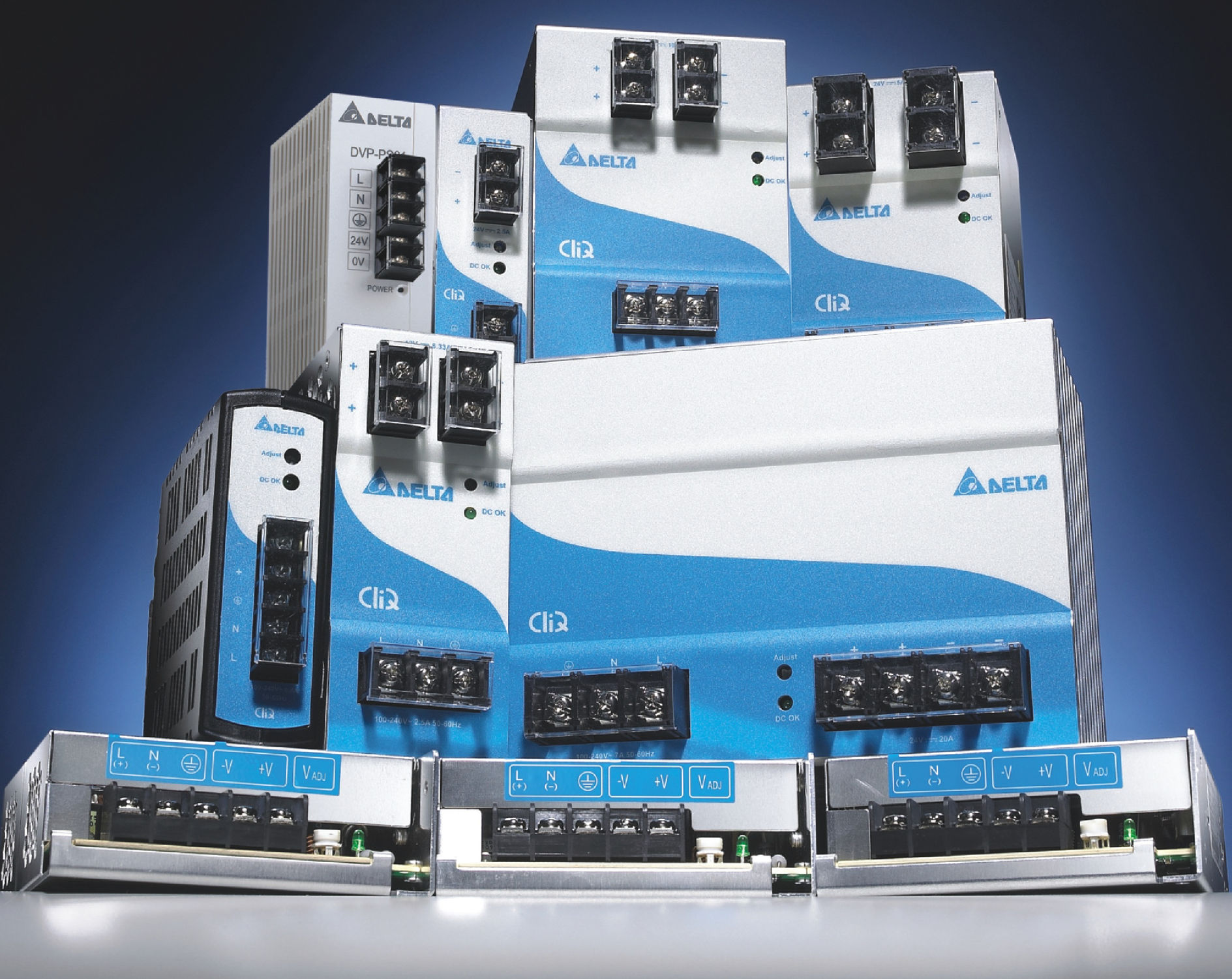 Alimentación eléctrica AC/DC DVP, CliQ, Chrome series Delta