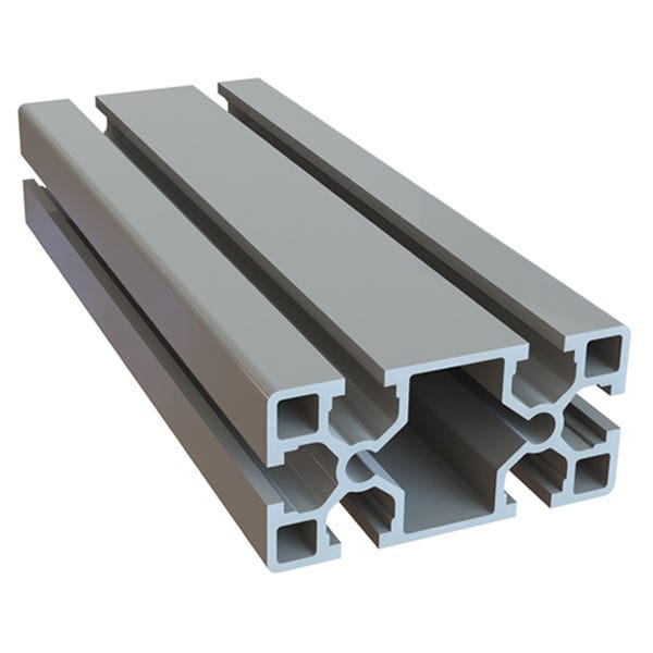 Perfil De Aluminio 40x80 Ultraligero – Ranura Tipo I, Anodizado Plateado, 500 Mm, Para Estructuras Y Montajes DIY