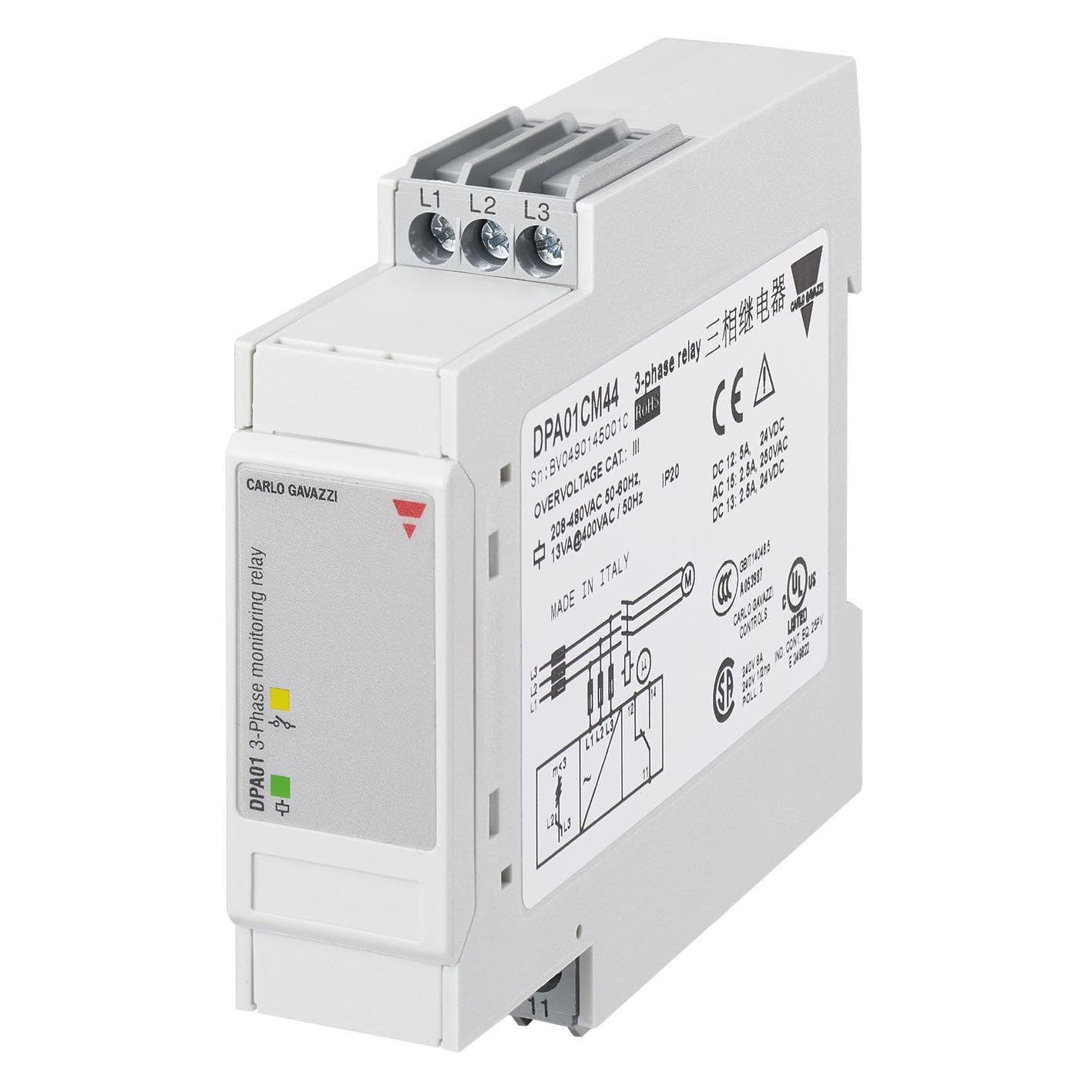 Rel de vigilancia de fases dpa01cm44 carlo gavazzi automation spa