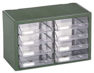 sistema modular de almacenamiento con tres cajetillas transparentes