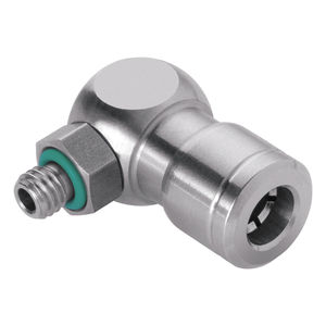 racor neumático / push-in / de ángulo / de acero inoxidable