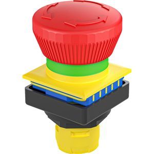 botón pulsador de parada de emergencia