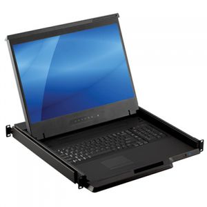 teclado montado en rack-cajón / de tecla mecánica / 104 teclas / con trackball