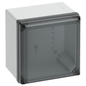 caja de policarbonato / de fibra de vidrio / vacía / con puerta transparente
