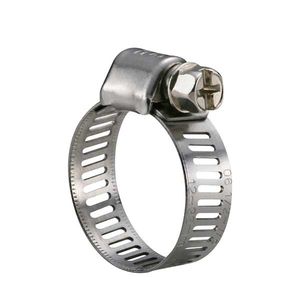 abrazadera de apriete de acero inoxidable / de tornillo sin fin / con banda perforada / micro