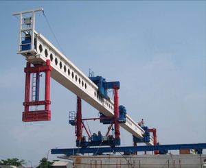 lanzador de vigas para la construcción de puentes