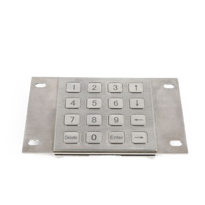 teclado numérico 16 teclas / empotrable / de acero inoxidable / antivandalismo