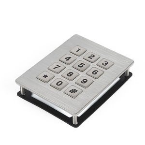 teclado numérico 12 teclas / empotrable / de acero inoxidable / antivandalismo