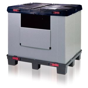 caja-palé de plástico / de transporte pesado / plegable