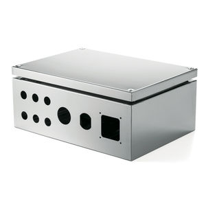 caja empotrable / rectangular / de acero inoxidable / con tapa atornillada