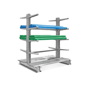sistema de estanterías con paleta / cantilever / para tubos / de acero
