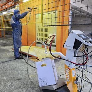 cabina de empolvado abierta