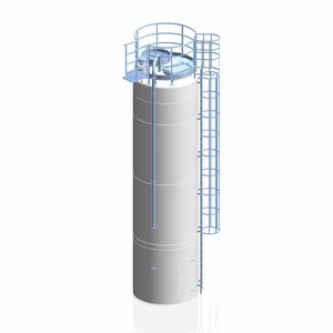 silo de PRFV / con fondo plano / para polvo / para productos a granel