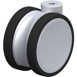ruedecilla giratoria / con vástago / para mueble / doble