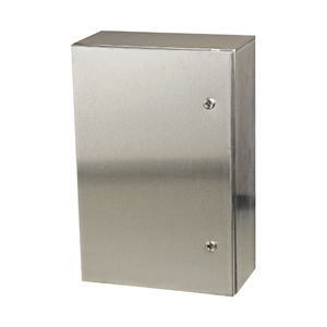caja de pared / rectangular / de acero inoxidable / con tapa atornillada