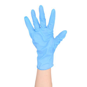 ASAP Guantes de examen sin polvo de nitrilo azul, desechables, 4 mil