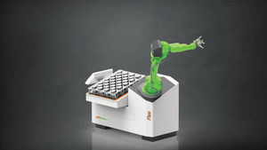 sistema de carga con robot articulado de 6 ejes