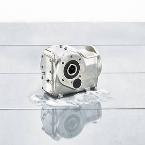 motorreductor de acero inoxidable / de engranaje helicoidal / de engranajes cónicos / de ejes ortogonales