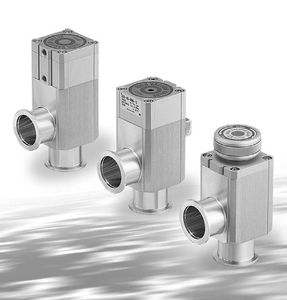 válvula con control neumático / para gas / de ángulo recto / de aluminio