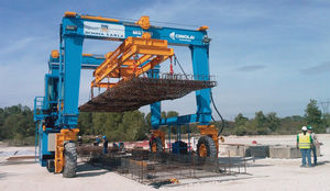carretilla elevadora de tipo straddle (horcaja) para la ingeniería civil