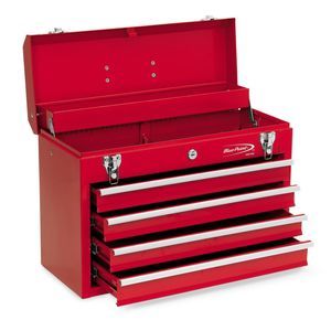 Caja de almacenamiento de armario de herramientas para carrito de rodillos,  4 cajones, capacidad de 580 libras, color rojo